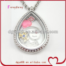 Newest Design Glass Locket Pendants With CZ Stone